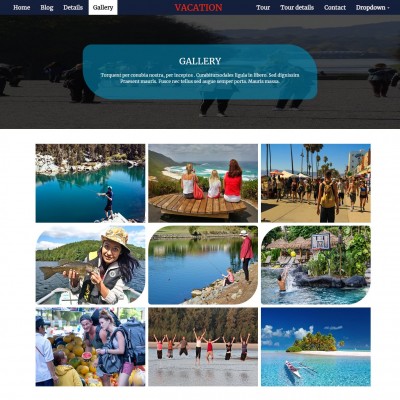 Responsive travel gallery page