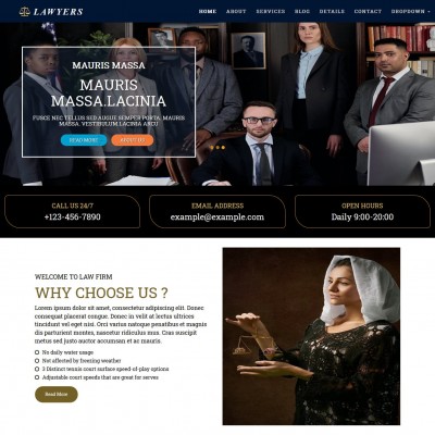 Law firm website template home page
