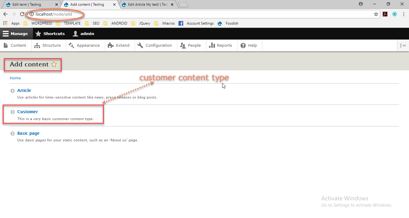 Add content in module