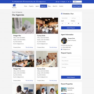 Real estate website template responsive agency listing page