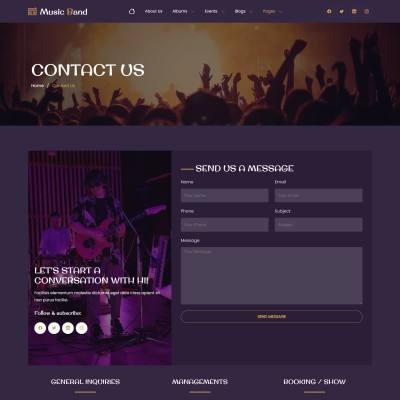 DJ contact form for booking and inquiries