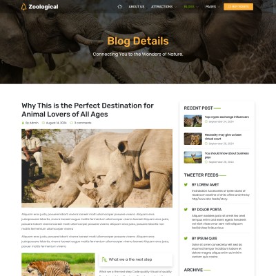 HTML Template for Nature & Wildlife Blog Posts
