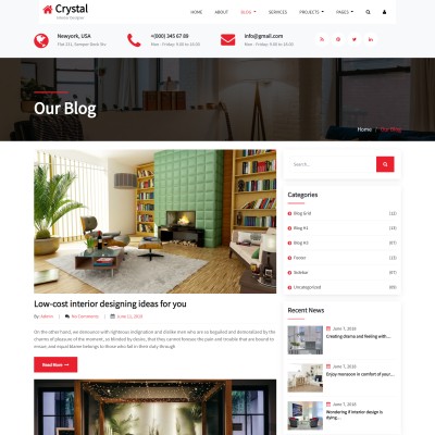 Interior design concepts web html