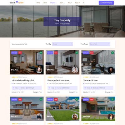 Brokers property listing page html web design