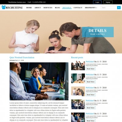 IT company business detail page design