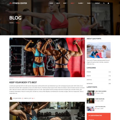 Fitness journey blogs listing web html