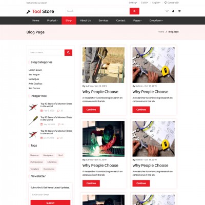 Responsive html blog page design