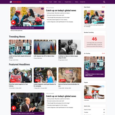 Politics news html page screen