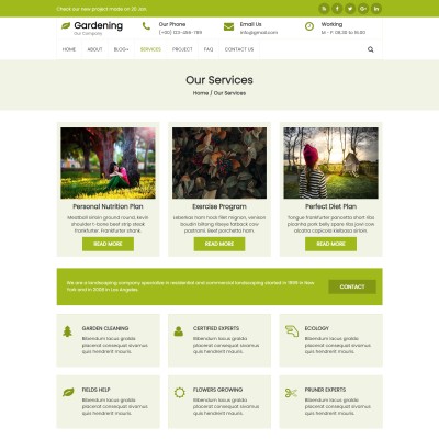 Gardening services page html design