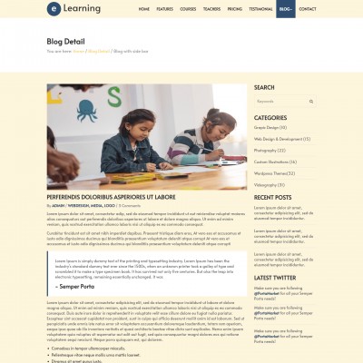 learning template blog detail page html design