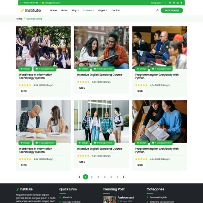 University education courses bootstrap 5