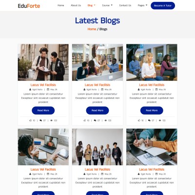 Educational website responsive academic blogs list