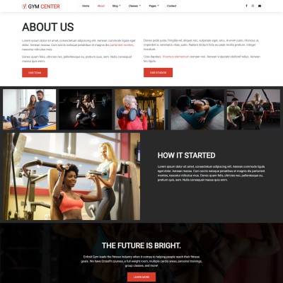 About health club details page html