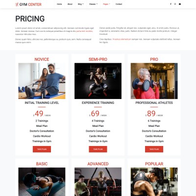 Gym membership pricing