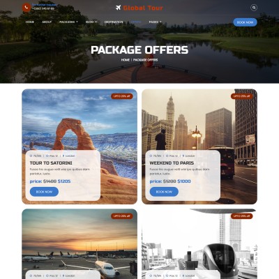 Travel deals and offers page html