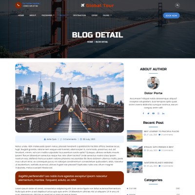 Travel tips and guides blog detail responsive page