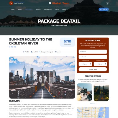 Trip package pricing and stay details bootstrap5