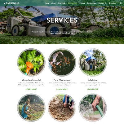 Gardener services page bootstrap