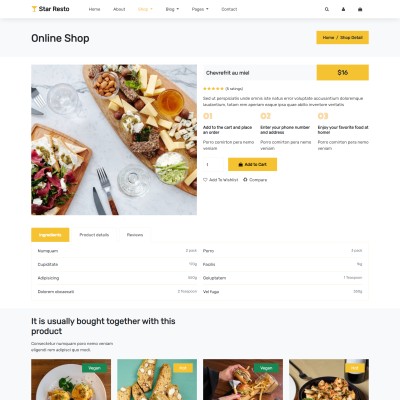 Restaurant food booking online bootstrap