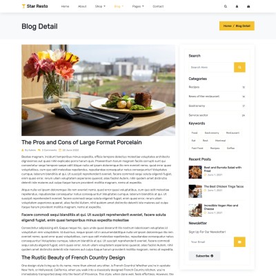 Restaurant recipe cooking steps html bootstrap5