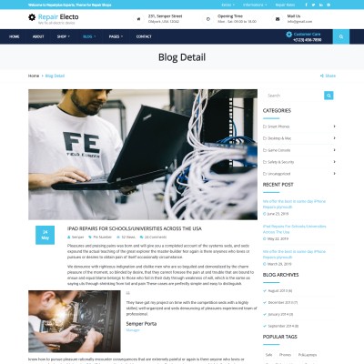 Phone repair blog detail web page