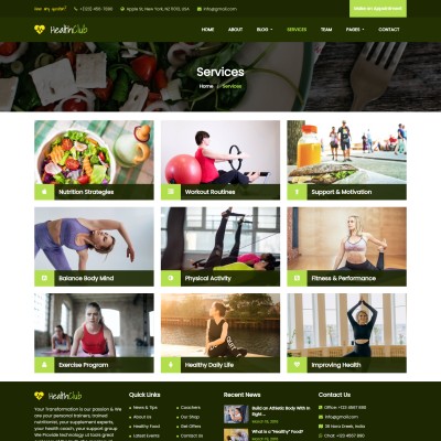 Fitness program and services bootstrap5