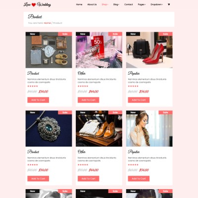 Bride accessories shopping website template html