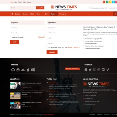 Digital news readers login and registration form