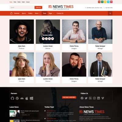 Online newspaper editors, journalists, publishers list page