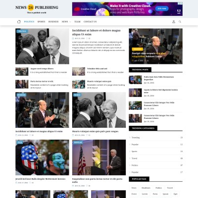 Politics news publication page preview