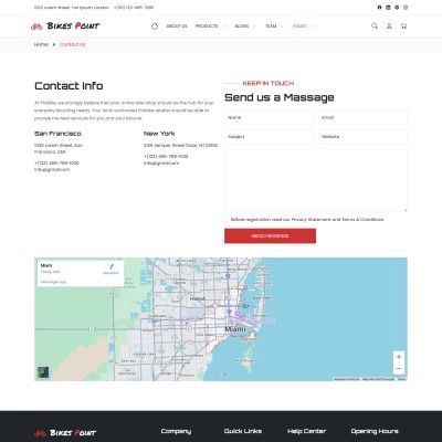 Contact and location details with integrated Google Maps