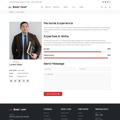 Expertise and background of team member