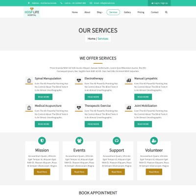 Preventive health services html bootstrap