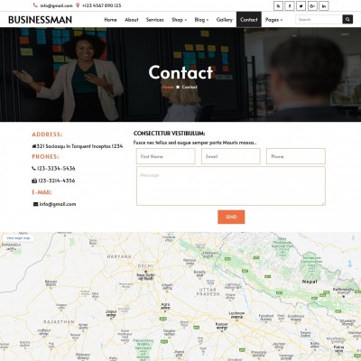 Entrepreneur web template contact page