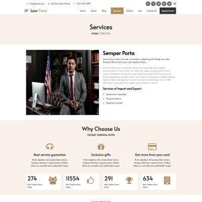 Law firm services page web design