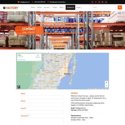 Factory address details responsive page