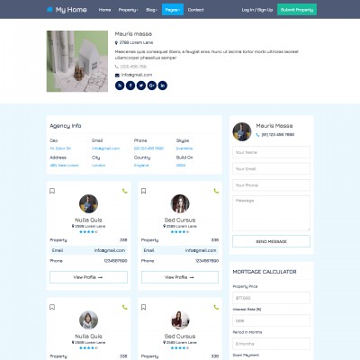 Real estate agencies listing page bootstrap