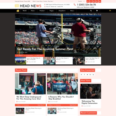 Breaking news website template html