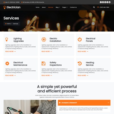 Top electrician services page html