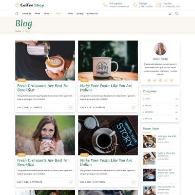 Coffee-making blogs page to share tips, recipes, brewing techniques