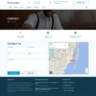 Accountant address and location details responsive page