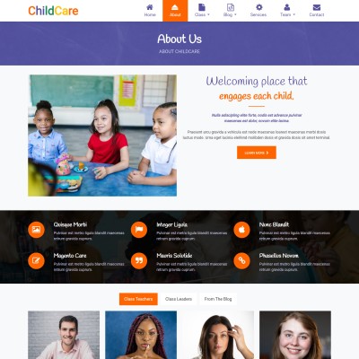 Childcare centers template aboutus page