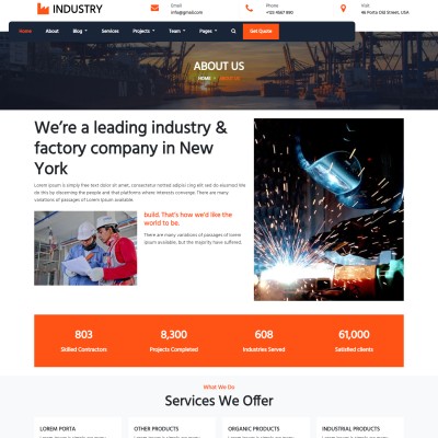 Aboutus web page in industry template