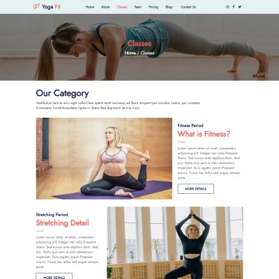 Showcase yoga classes details like levels, types