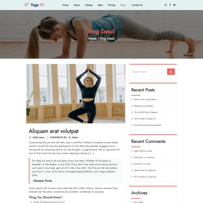 Yoga tips details with user comments form