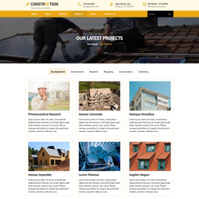 Projects portfolio page to display completed construction works