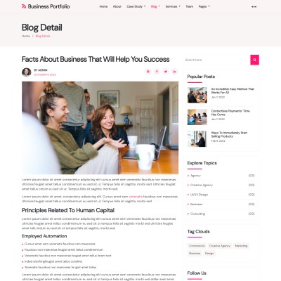 Blog details page html for portfolio management companies