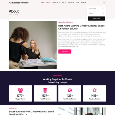 Creative portfolio provider agency detail page html