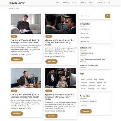 Legal blogs & news listing page