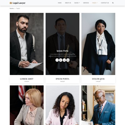 Legal lawyers team page responsive design